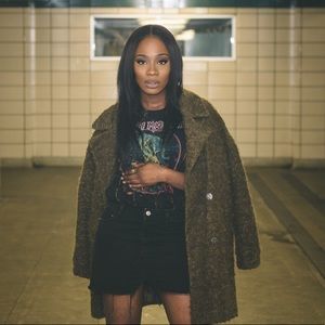 Topshop Olive Green Nubby Wool Teddy Bear Coat ✨